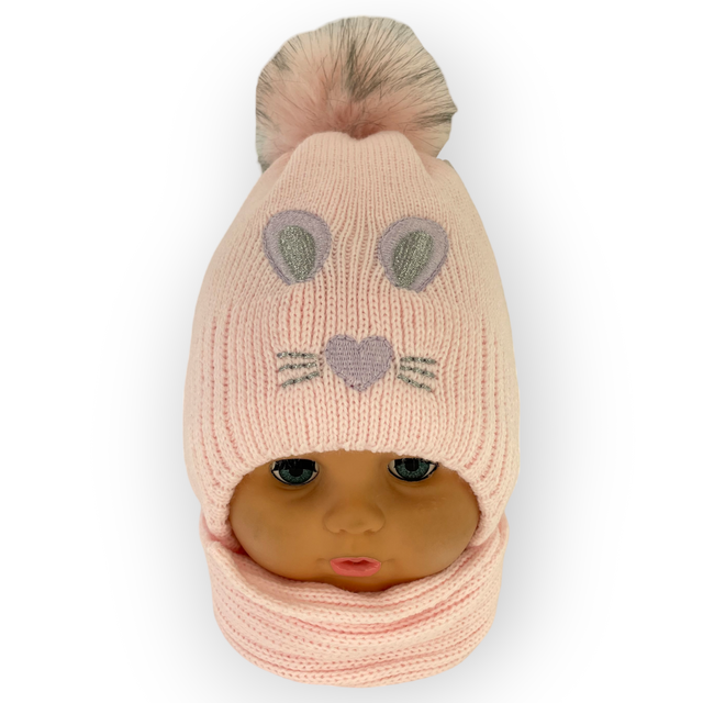 Теплая шапка для девочки Зимняя шапка для девочки