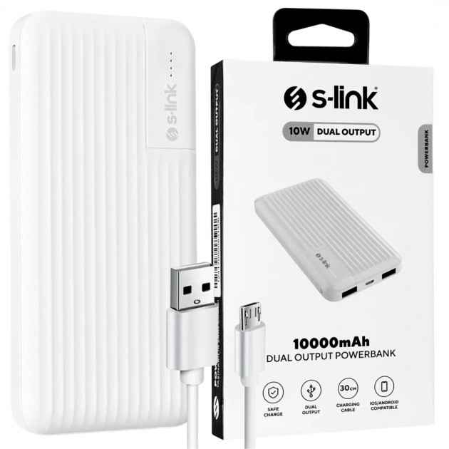 Повербанк Power Bank S-Link 10000mAh (реальна ємність), портативний акумулятор для телефону