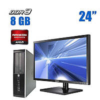 Комплект ПК: HP/Core i3 2 ядра 3.1GHz/8GB DDR3/480GB SSD/Radeon HD 8490+ Монитор Samsung 24" TN