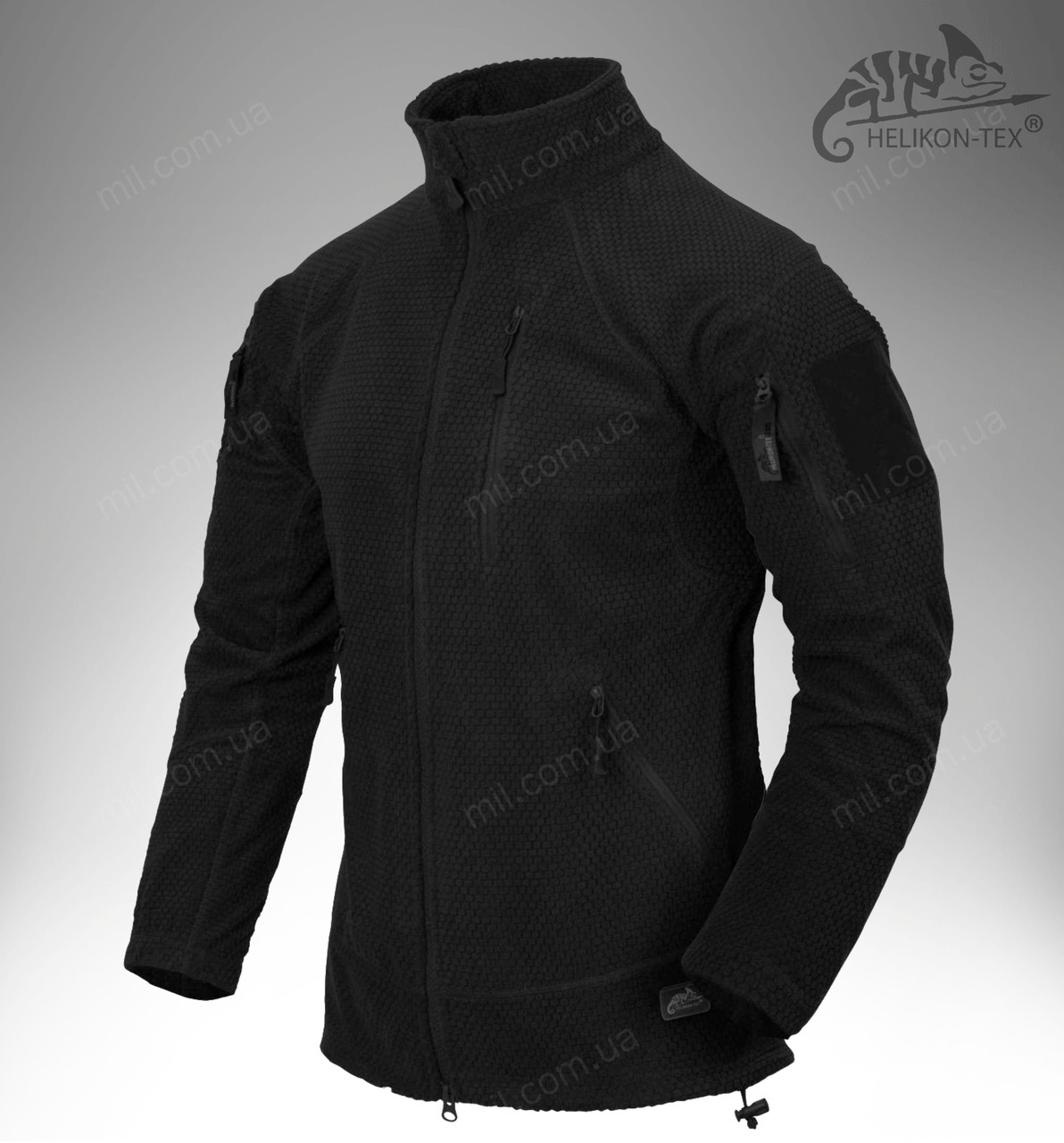 Універсальна тактична флісова кофта Helikon Tex ALPHA TACTICAL Jacket (black)