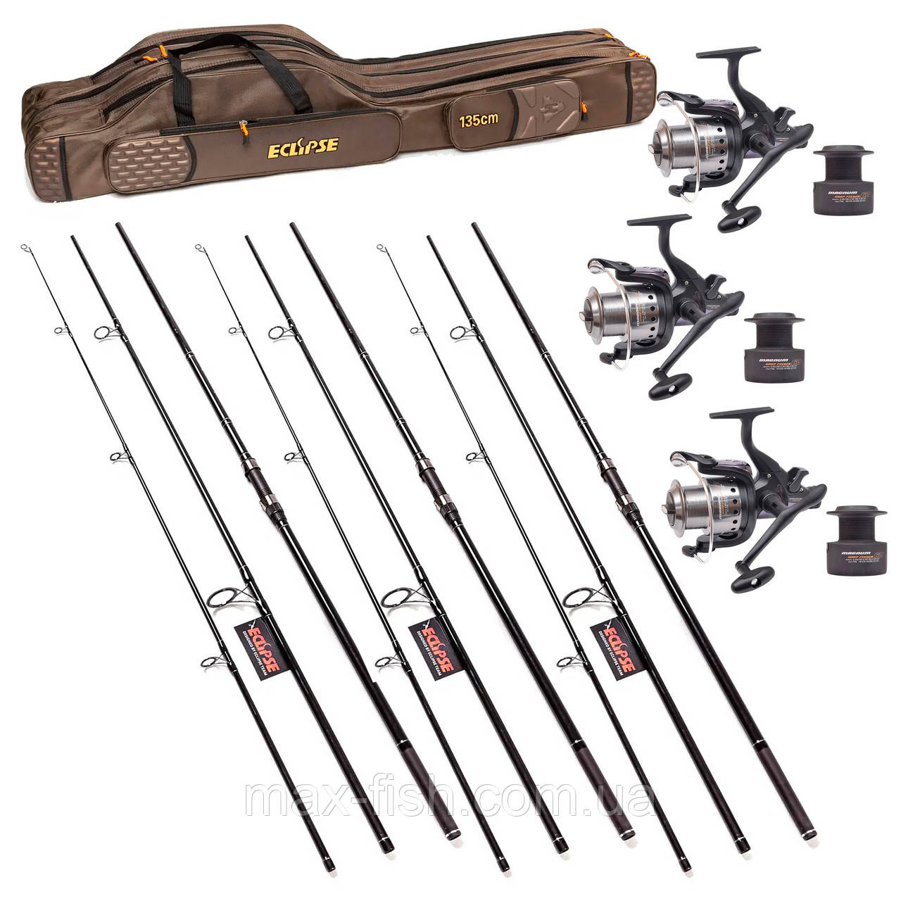 Короповий набір вудка ECLIPSE Dynamic Carp 3.6 та котушка Flagman Magnum 6000 з чохлом