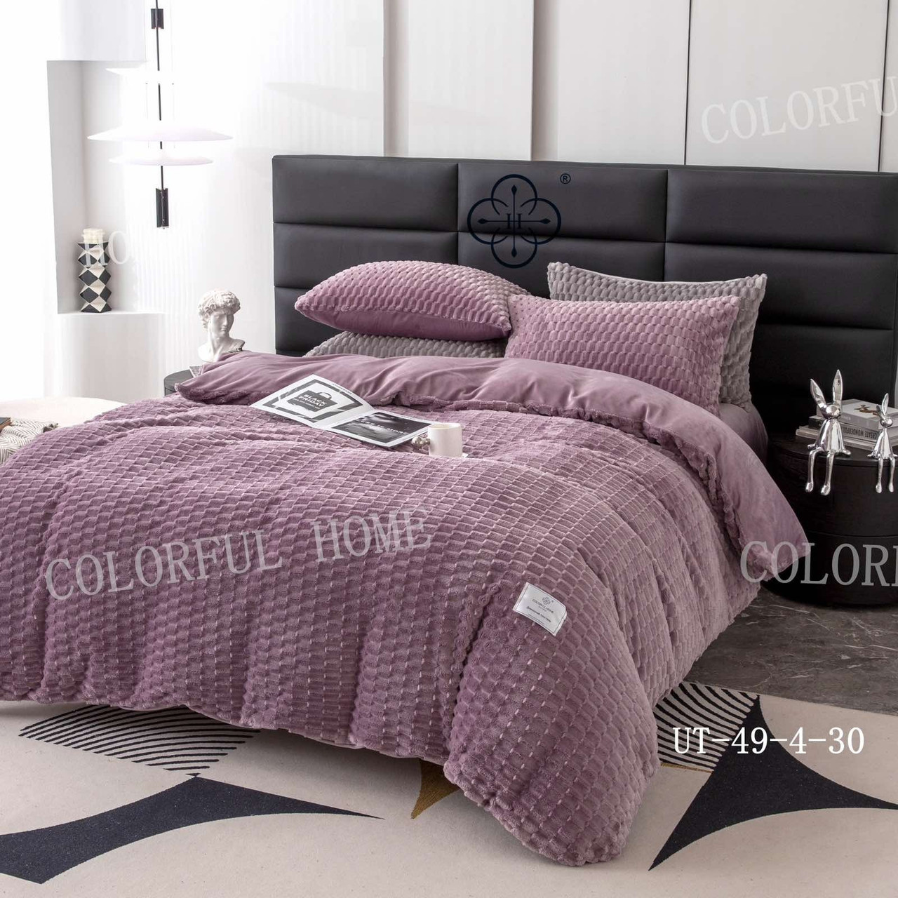 Постельное вилюровое белье Colorful Home Однотонное теплое 200х220см ...