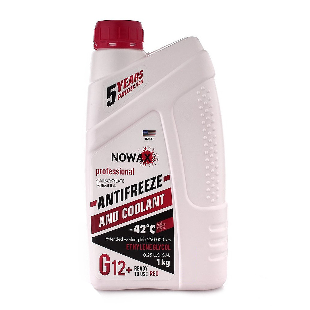 Nowax G12+ червоний -42 °C, 1 л (NX01006) готовий антифриз, фото 1