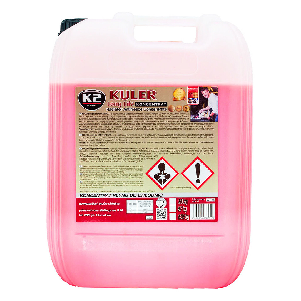 K2 Long Life G12+ червоний, 20 л (W416C) концентрат антифризу, фото 1