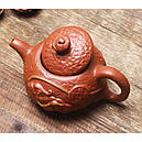 Чайник "Жаба Багатства" ісинська глина червоний 400 мл, фото 3