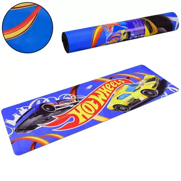 Килимок для йоги двошаровий Hot Wheels каучук + тканина, 173 см × 61 см, товщина 6 мм