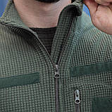 Тактична флісова кофта кубик хакі, фото 6