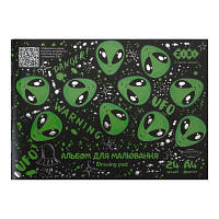 Альбом для малювання ZiBi Kids Line UFO А4 24 л., 120 г/м2, на скобі, чорний (ZB.1432-01) продаж