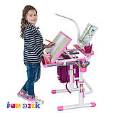 Парта і стілець-трансформери Комплект FunDesk Sorriso Pink, фото 3