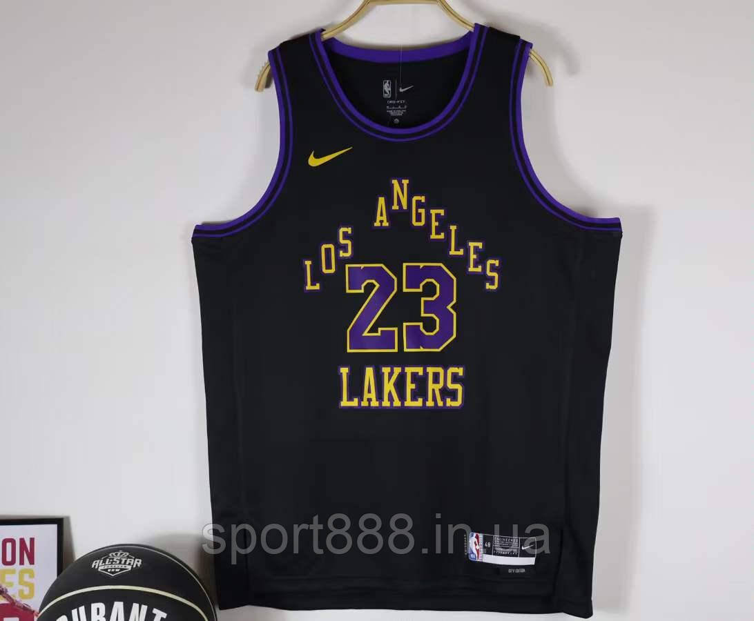 Чоловіча чорна майка баскетбольна Джеймс Леброн 23 Nike Lebron James Los Angeles Lakers сезон 2023-2024