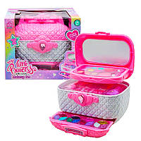 Набір дитячої косметики в косметичці на 3 рівні (2622 B) набір для манікюру, тіні, рум'яну. кисті, наліпки