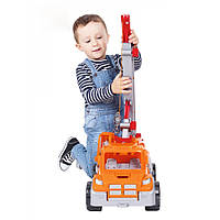 Машина Автокран ТехноК 3695 крутится выдвижная стрела машинка игрушка детская большая для детей