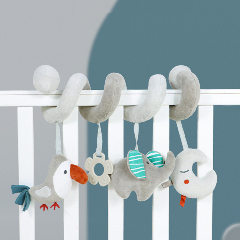 Игрушка подвеска-спираль развивающая на кроватку для младенца "Птичка и слоник" Игрушки на коляску/автокресло - фото 7 - id-p1934008831