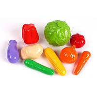 Набір овочів ТехноК 5323 дитяча пластикова іграшка 9 овочів для дітей кухня магазин супермаркет
