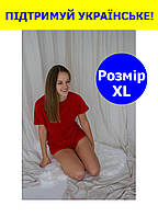 Женская пижама велюровая короткая размер XL красная футболка + шорты для дома и сна цвет красный размер ХЛ