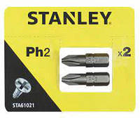 НАСАДКА ОТВЕРТОЧНАЯ STANLEY КРЕСТОВАЯ PH2 Х 25 ММ 2 ШТ