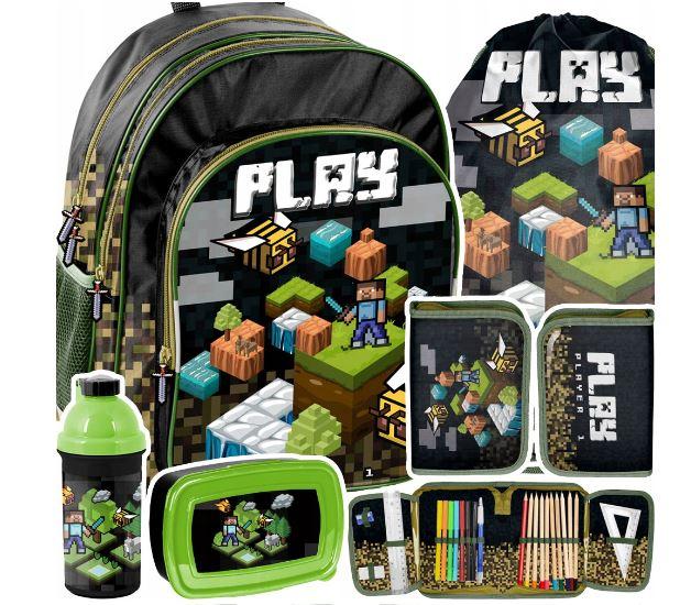 Рюкзак шкільний Майнкрафт набір 5шт Paso Minecraft Play