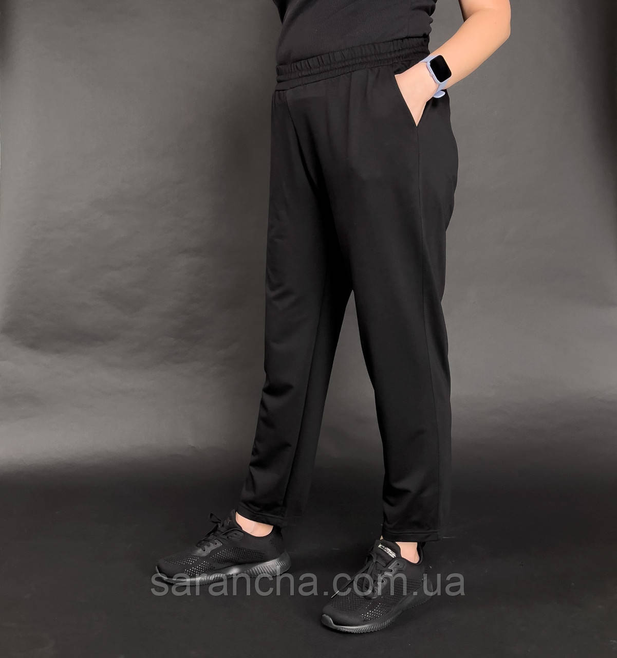Штани прямі жіночі чорні розміри 50,52,54,56