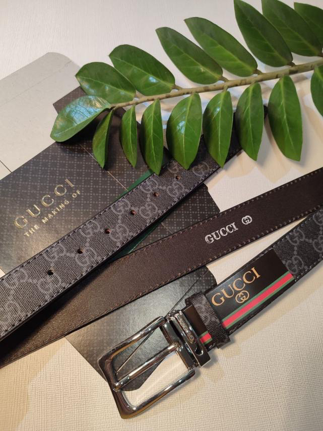 Ремінь брендовий шкіряний у стилі Gucci, фото 1