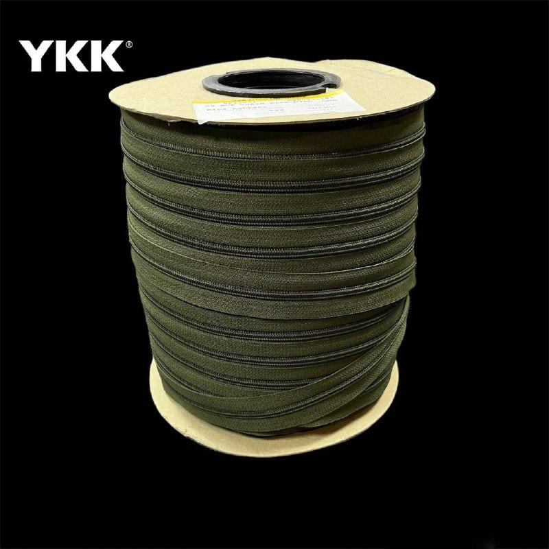 Спіральна блискавка ykk 5 хакі рулонна гурт без бігунка колір хакі 566, фото 1