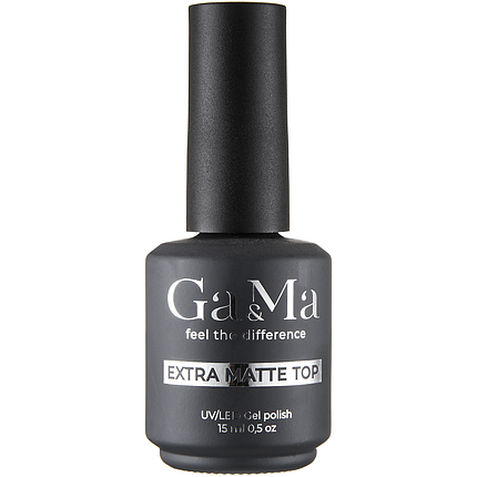 Матовий топ для гель-лаку GaMa Extra Matte Top, 15 мл із липким шаром, фото 2