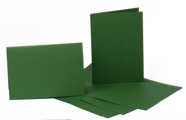 Заготовки для листівок, 5 шт., 16,8 х 12 см, колір темно-зелений, 220 г/м2