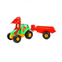 Игрушка трактор с прицепом (салатовый), 83 см, Игрушечный трактор