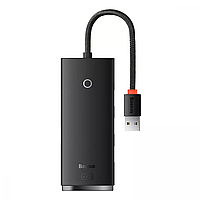 Переходник USB Hub Baseus USB - 4 порта USB3.0 кабель 25см Lite Series 4-in-1 WKQX030001 Black