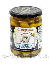 Оливки Bernal Gourmet фаршировані блакитним сиром 436g ( ящик 12 шт )
