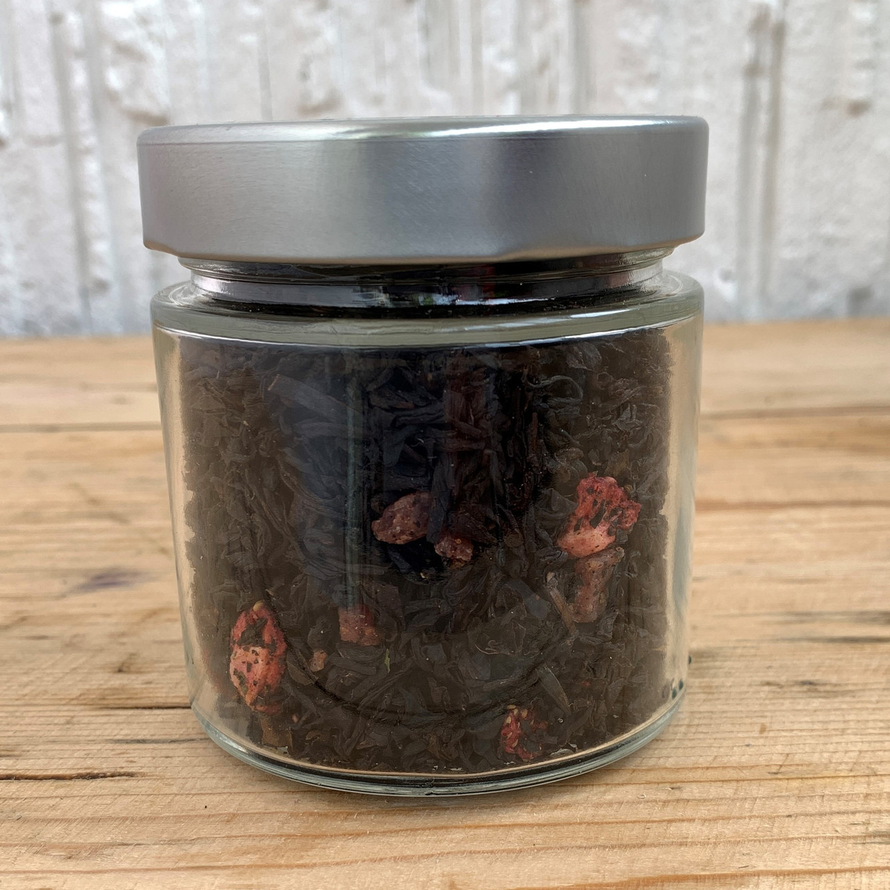 Чорний чай "Полуничний Джем", 60 грам (баночка 200мл)