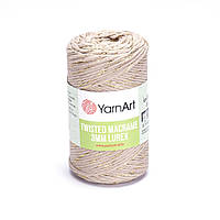 Yarnart TWISTED MACRAME 3мм LUREX (Твістед Макраме 3 мм Люрекс) №753 беж (Пряжа, нитки для в'язання макраме)