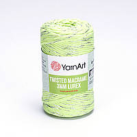 Yarnart TWISTED MACRAME 3мм LUREX (Твістед Макраме 3 мм Люрекс) №755 салатовий (Пряжа, нитки для макраме)