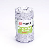 Yarnart TWISTED MACRAME 3мм LUREX (Твістед Макраме 3 мм Люрекс) №756 сірий (Пряжа, нитки для макраме)