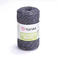 Yarnart TWISTED MACRAME 3мм LUREX (Твістед Макраме 3 мм Люрекс) №758 сірий (Пряжа, нитки для макраме)