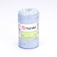 Yarnart TWISTED MACRAME 3мм LUREX (Твістед Макраме 3 мм Люрекс) №760 блакитний (Пряжа, нитки для макраме)