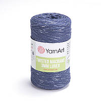 Yarnart TWISTED MACRAME 3мм LUREX (Твістед Макраме 3 мм Люрекс) №761 синій (Пряжа, нитки для макраме)