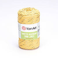 Yarnart TWISTED MACRAME 3мм LUREX (Твістед Макраме 3 мм Люрекс) №764 жовтий (Пряжа, нитки для макраме)