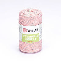 Yarnart TWISTED MACRAME 3мм  LUREX (Твістед Макраме 3 мм Люрекс) №767 рожевий (Пряжа, нитки для макраме)