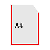 Вертикальный прозрачный кармашек формата А4 с уголком (красный оракал)