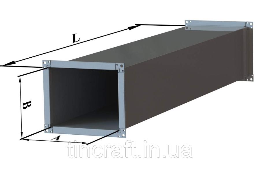 Воздуховод прямоугольный из оцинкованной стали 100х650 для системы вентиляции кафе - фото 5 - id-p1934050640