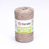 Yarnart TWISTED MACRAME 3мм  LUREX (Твістед Макраме 3 мм Люрекс) №768 капучино (Пряжа, нитки для макраме)