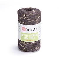 Yarnart TWISTED MACRAME 3мм LUREX (Твістед Макраме 3 мм Люрекс) №769 коричневий (Пряжа, нитки для макраме)