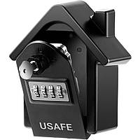 Антивандальный наружный мини сейф для ключей uSafe KS-06, в форме дома, с кодовым замком и ключом, настенный,