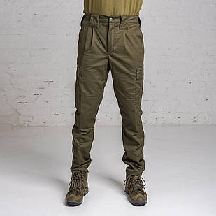 Штани чоловічі тактичні Гірка олива, штани з посиленими колінами та гумкою під коліном 48