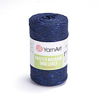 Yarnart TWISTED MACRAME 3мм  LUREX (Твістед Макраме 3 мм Люрекс) №784 синій (Пряжа, нитки для макраме)