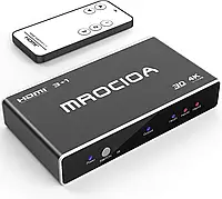 Перемикач HDMI Mrocioa 4K 3:в 1 вихід HDMI Switcher 5 портів з ІЧ-пультом дистанційного керування 1080P