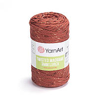 Yarnart TWISTED MACRAME 3мм  LUREX (Твістед Макраме 3 мм Люрекс) №785 теракот (Пряжа, нитки для макраме)