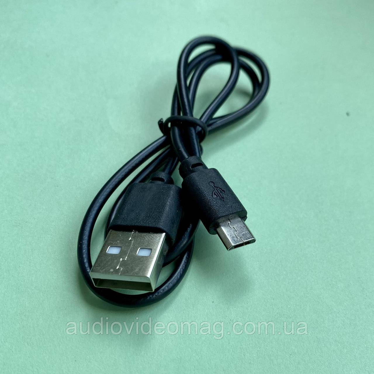 Кабель USB - microUSB, міцний, довжина 50 см, чорний, фото 1