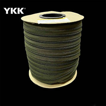 Спіральна блискавка ykk 5  рулонна гурт без бігунка колір олива 566