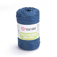 Yarnart TWISTED MACRAME 3мм  LUREX (Твістед Макраме 3 мм Люрекс) №789 синій (Пряжа, нитки для макраме)